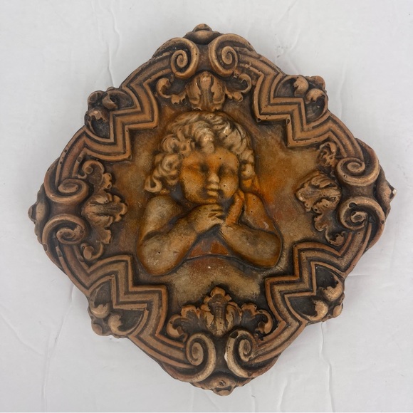 Gorgeous ornate handmade cast tile piece from Airstone-3-D girl - Picture 1 of 13